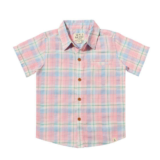 Mens Newport Woven Shirt pink/blue plaid