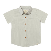  Mens Newport Woven Shirt grey white double stripe