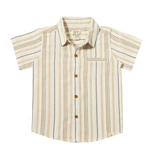  Mens Newport Woven Shirt beige/brown/white stripe