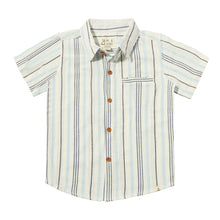  Mens Newport Woven Shirt navy/blue/white stripe