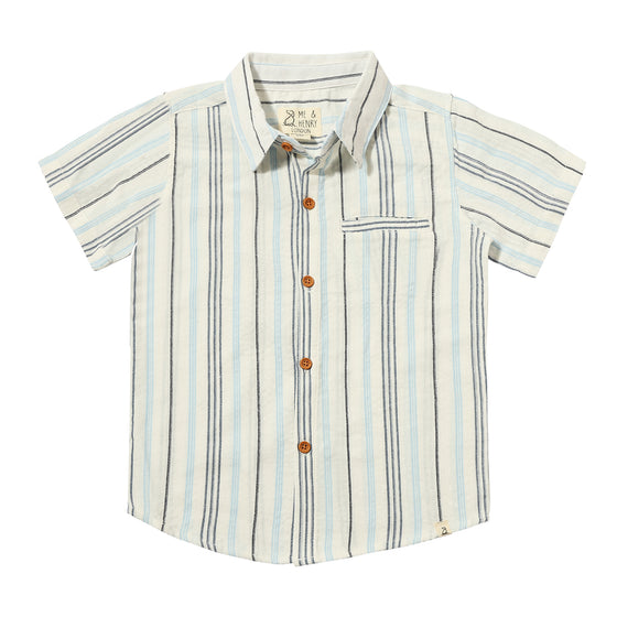 Mens Newport Woven Shirt navy/blue/white stripe