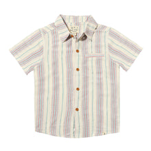  Mens Newport Woven Shirt aqua/blue/red stripe