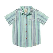  Mens Newport Woven Shirt blue/seafoam stripe