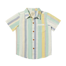  Mens Newport Woven Shirt blue/yellow/white stripe