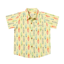  Mens Maui Woven Print Shirt lemon surfboard print