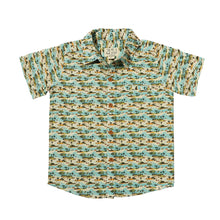  Mens Maui Woven Print Shirt blue island print