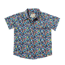  Mens Maui Woven Print Shirt blue buoy print