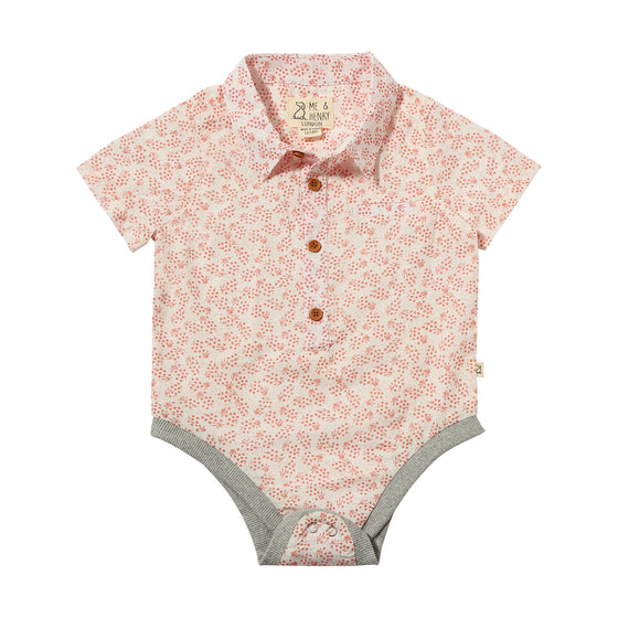 HELFORD Coral Floral Woven Onesie