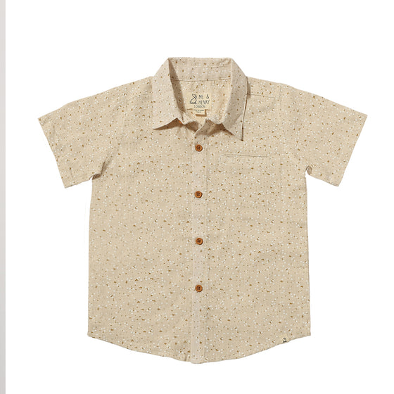 Mens Newport Woven Shirt oatmeal floral