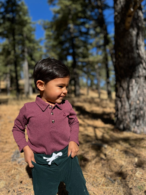SEYMOUR Burgundy Polo Onesie