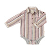JASPER Red/Cream/Black Stripe Woven Onesie