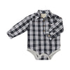 JASPER Navy/White Plaid Woven Onesie