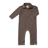 KINGSTON Brown/Beige Double Stripe Polo Romper