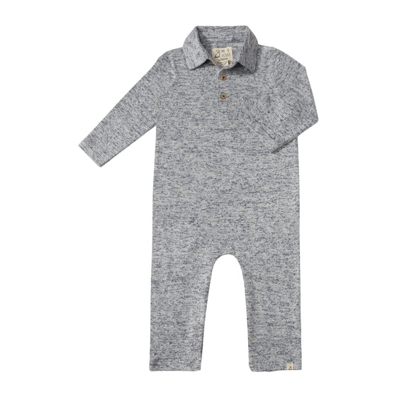 KINGSTON Heather Navy Polo Romper