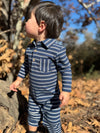 KINGSTON Navy/White Double Stripe Polo Romper
