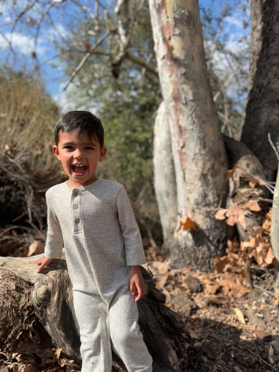 ロイヤル/グレー ダブルストライプ KINGSTON ポロロンパー