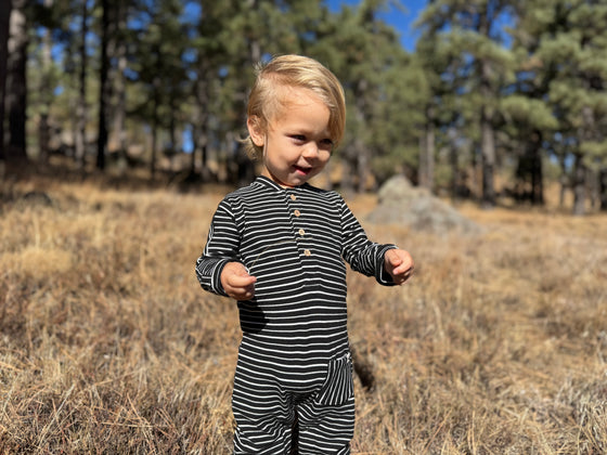 MITCH Henley Black/White Romper