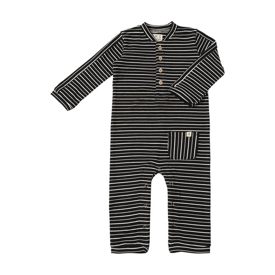 MITCH Henley Black/White Romper