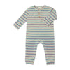 MASON Ribbed Grey/Beige/Teal Henley Romper