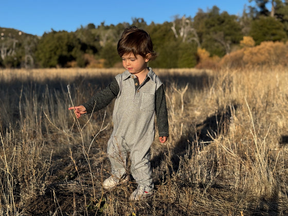 ARLINGTON White w/Black Arms Polo Romper