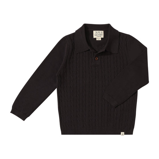 CHRISTIAN Black Cable Polo