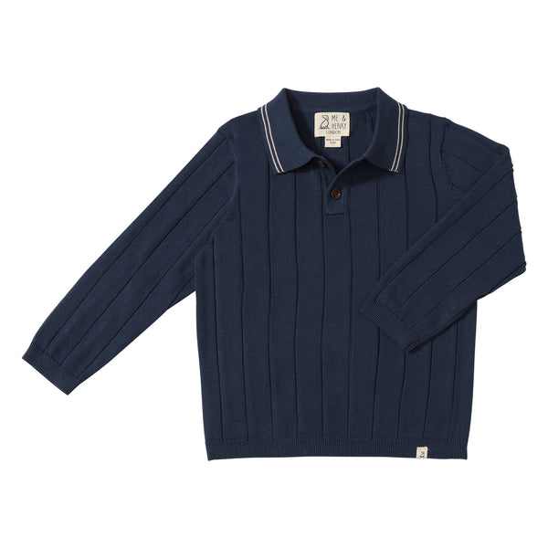 JAYDEN Blue Knitted Polo – Me & Henry