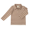 MIDWAY Brown/Beige Textured Stripe Polo