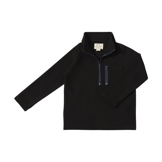 PICKET Black Waffle Zip up top
