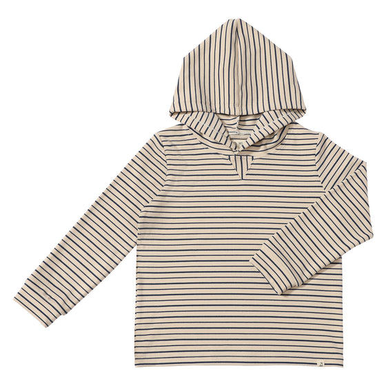 ROGER Cream/Navy Hooded Top