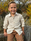 ATWOOD Beige/Cream Stripe Woven Shirt