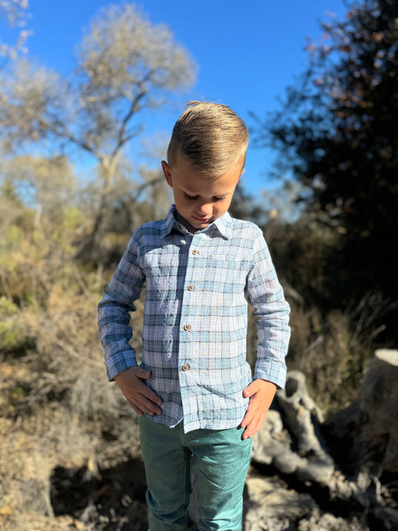 ATWOOD Green/White Plaid Woven Shirt