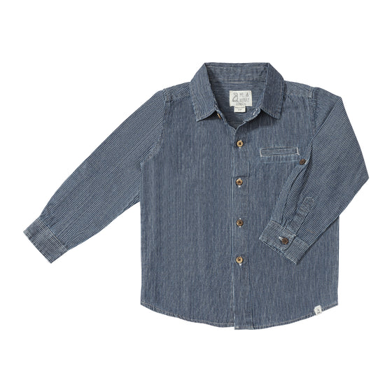 ATWOOD Blue/Thin White Stripe Woven Shirt