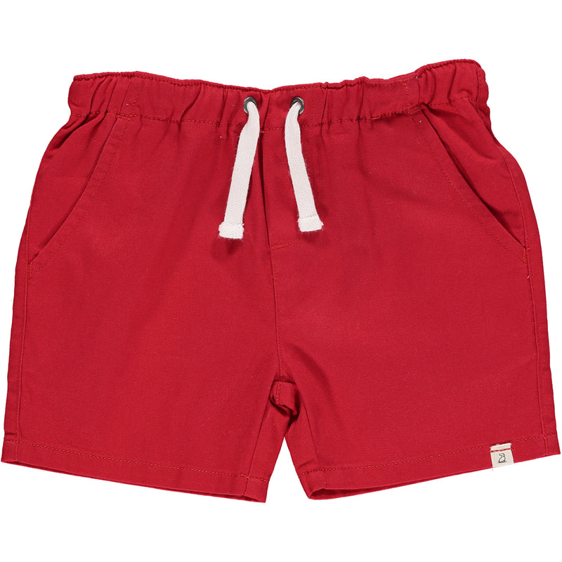 Red Twill Boys Shorts