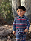 KINGSTON Chambray Multi Stripe Polo Romper