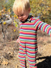 KINGSTON Red Multi Stripe Polo Romper