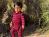 KINGSTON Burgundy/Black Stripe Polo Romper