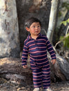 KINGSTON Navy/ Burgundy Stripe Polo Romper
