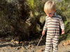 KINGSTON Beige/Grey Stripe Polo Romper
