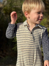 ARLINGTON Cream/Navy Arms Polo Romper
