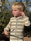 STEFANO Brown/Cream Stripe Hooded Romper