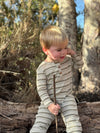 MASON Sage/Cream Ribbed Henley Romper