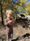 MASON Pumpkin/Red multi stripe Henley Romper
