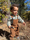 GENTRY Brown Moleskin Woven Overalls