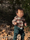 JASPER Cream/Green plaid Woven Onesie