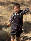 JASPER Black/Leon/Brown Washed plaid Woven Onesie
