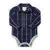 JASPER Indigo/Red plaid Woven Onesie