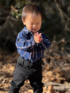 JASPER Indigo/Red plaid Woven Onesie