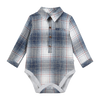 JASPER White/Denim/Red plaid Woven Onesie