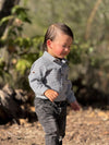 JASPER Chambray Stripe Seersucker Woven Onesie