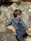 JASPER Blue/Aqua washed plaid Woven Onesie